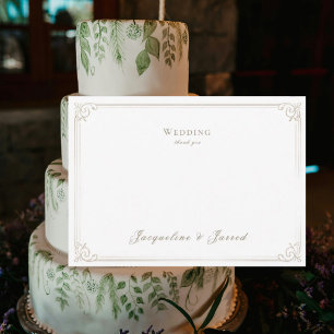 Personalisierte Hochzeit Weiße Danksagung Einladung