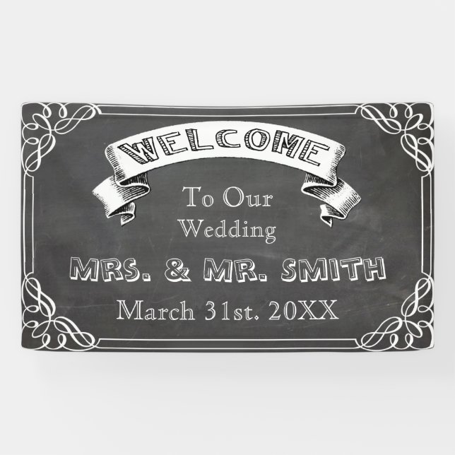 Personalisierte Hochzeit, Wiedersehen, Feierfahne Banner (Horizontal)