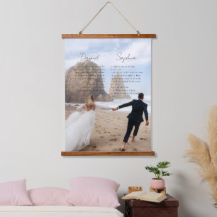 Personalisierte Hochzeit zum Jubiläum geben unsere Wandteppich Mit Holzrahmen