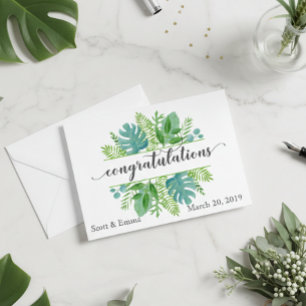 Personalisierte Hochzeiten Glückwunsch Blätter Karte
