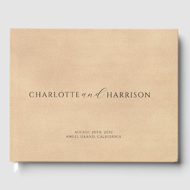 Personalisierte Hochzeitmonogramm-Imitate Gästebuch (Vorderseite)