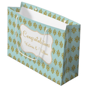 Personalisierte Hochzeits-Aquaglace-Geschenktasche Große Geschenktüte