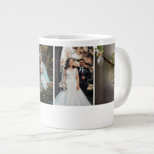 Personalisierte Hochzeits-Fotocollage Jumbo-Tasse