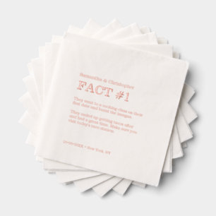 Personalisierte Hochzeits-Fun-Fact-Roségoldfolie Servietten Mit Folie