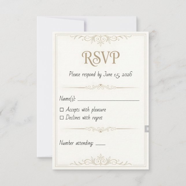 Personalisierte Hochzeits-RSVP-Karte – 3,5x5 druck RSVP Karte (Vorderseite)
