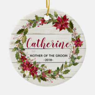 Personalisierte Hochzeits-Weihnachtsverzierung fü Keramik Ornament