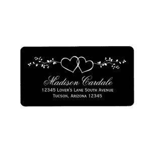 Personalisierte Hochzeitsadressen mit Doppelherzen Adressaufkleber