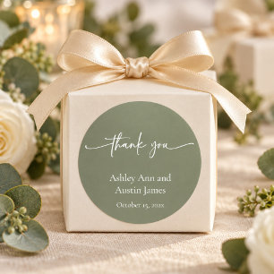 Personalisierte Hochzeitsaufkleber Danke Sage Runder Aufkleber