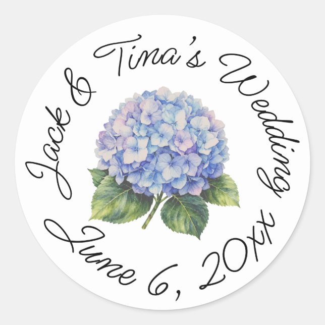 Personalisierte Hochzeitsaufkleber  Runder Aufkleber (Vorderseite)