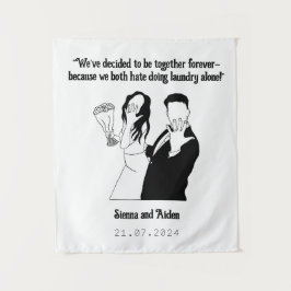 Personalisierte Hochzeitsband Wandteppich