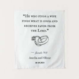 Personalisierte Hochzeitsband Wandteppich