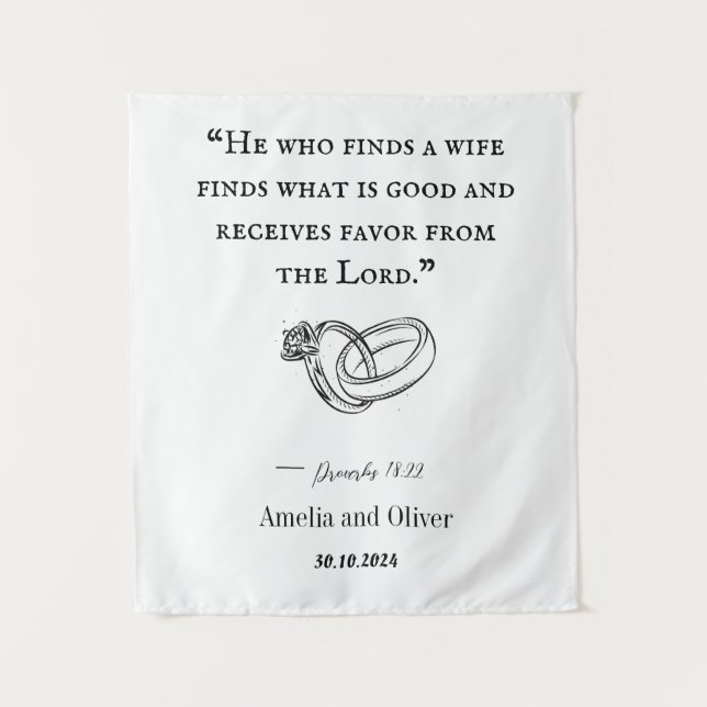 Personalisierte Hochzeitsband Wandteppich (Vorderseite)