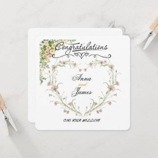 Personalisierte Hochzeitsblumenkarte | Neu Vermähl Einladung