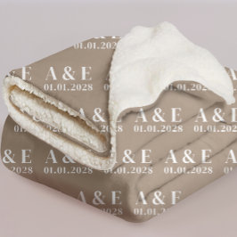 Personalisierte Hochzeitsdecke für Paare, Braut un Sherpadecke