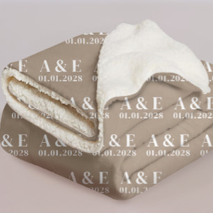 Personalisierte Hochzeitsdecke für Paare, Braut un Sherpadecke