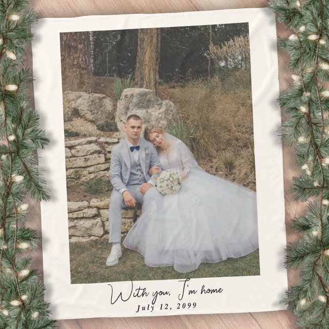 Personalisierte Hochzeitsdecke mit einem Foto als  Fleecedecke (Christmas Gift Wedding Photo Blanket Custom Text
)