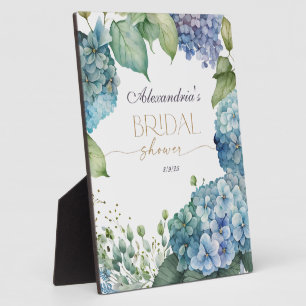 Personalisierte Hochzeitsdusche Blaue Hortensien Fotoplatte