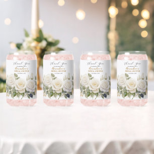 Personalisierte Hochzeitsdusche Weiße Rosen Dosenglas