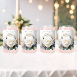 Personalisierte Hochzeitsdusche Weiße Rosen Dosenglas