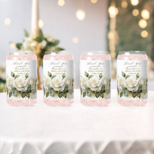 Personalisierte Hochzeitsdusche Weiße Rosen Dosenglas
