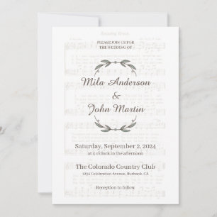 Personalisierte Hochzeitseinladung mit musikalisch Einladung