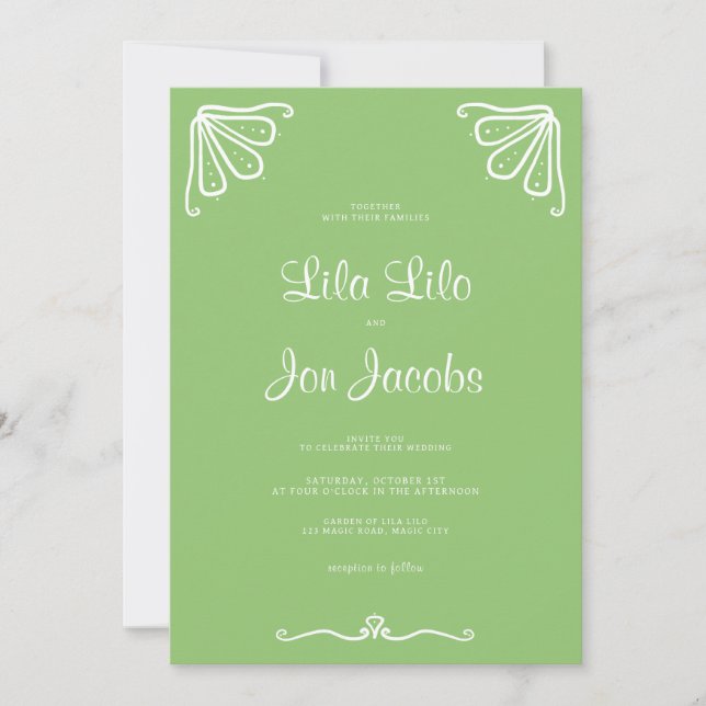 Personalisierte Hochzeitseinladung Tuberose Einladung (Vorderseite)