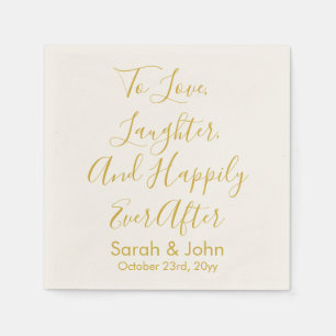 Personalisierte Hochzeitsempfehlung mit White Gold Serviette