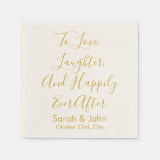 Personalisierte Hochzeitsempfehlung mit White Gold Serviette