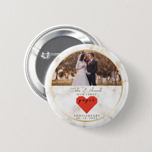 personalisierte Hochzeitsfeier Button (Vorne & Hinten)