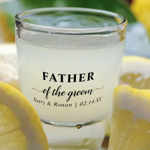 Personalisierte Hochzeitsfeier für den Vater des B Schnapsglas