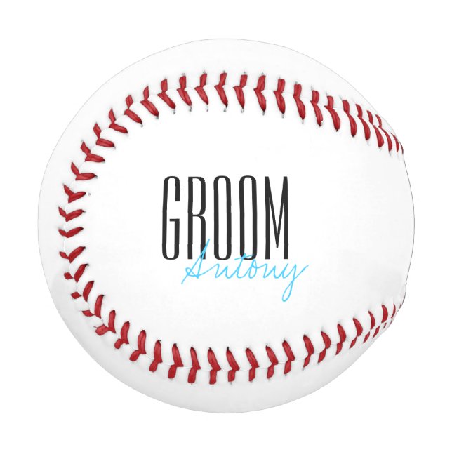 Personalisierte Hochzeitsfeier "Groom" Baseball (Vorderseite Links)