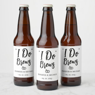 Personalisierte Hochzeitsfeier I Do Brews Bierflaschenetikett
