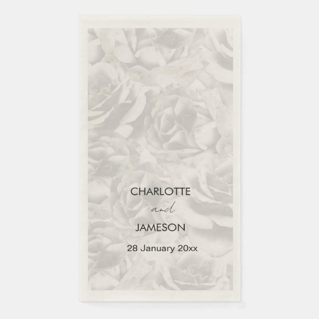 Personalisierte Hochzeitsfeier in ausgeblendeten g Serviette (Vorderseite)