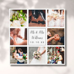 Personalisierte Hochzeitsfoto-Collage Leinwanddruck
