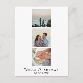 Personalisierte Hochzeitsfoto-Persönliche 3-Foto-E Postkarte