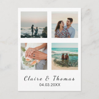 Personalisierte Hochzeitsfoto-Persönliche 4-Foto-E Postkarte