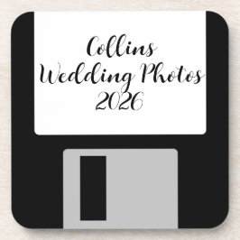Personalisierte Hochzeitsfotos Diskette Untersetze Getränkeuntersetzer
