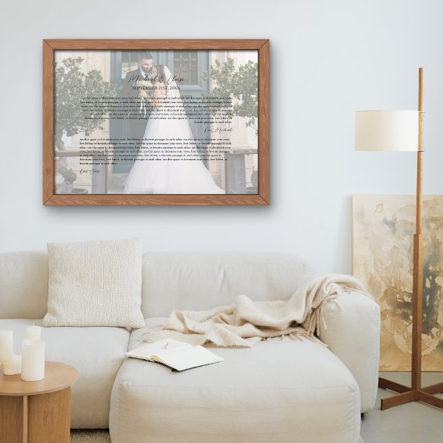 Personalisierte Hochzeitsgelübde-Foto-Erinnerung Fotodruck (Personalized Wedding Vows Photo Keepsake
)