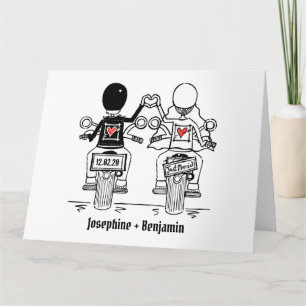 Personalisierte Hochzeitsgruß für Motorräder Karte