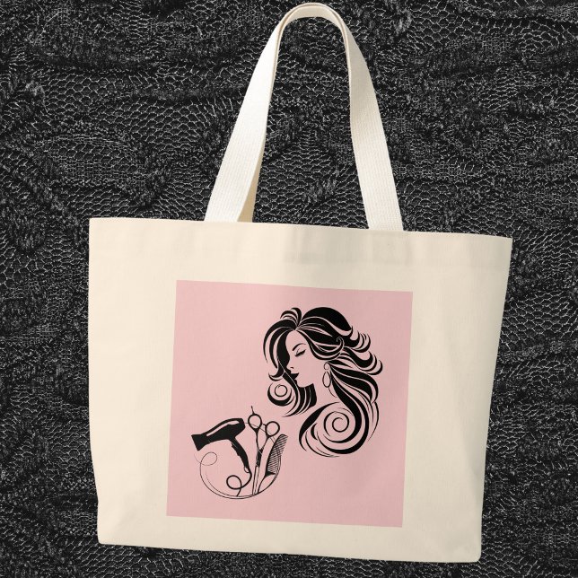 Personalisierte Hochzeitshaar-Tote-Tasche Jumbo Stoffbeutel (Customizable Wedding Hair Stylist tote bag)