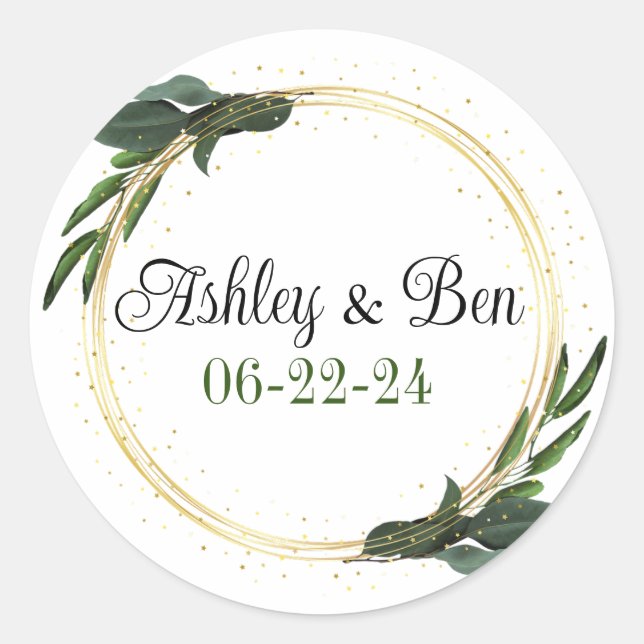 Personalisierte Hochzeitshülle oder Günstige Aufkl Runder Aufkleber (Vorderseite)