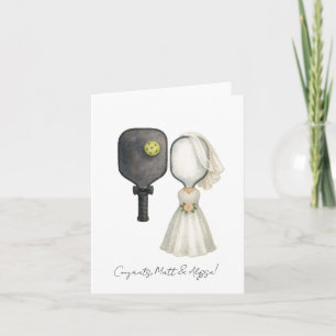 Personalisierte Hochzeitskarte für Pickleball-Lieb Karte