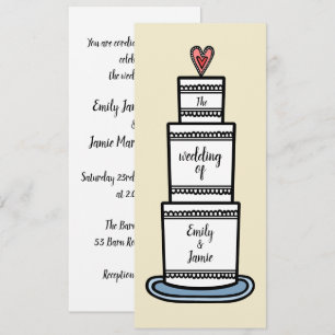 Personalisierte Hochzeitskuchen Einladung