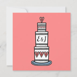 Personalisierte Hochzeitskuchen Einladung