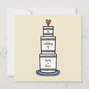 Personalisierte Hochzeitskuchen Einladung