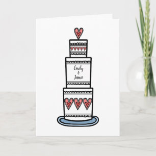 Personalisierte Hochzeitskuchen Karte