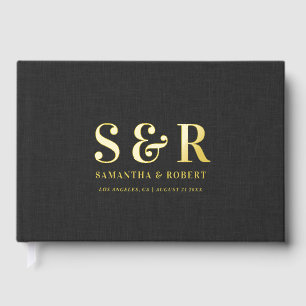 Personalisierte Hochzeitsmonogramm Gästebuch