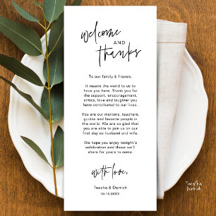 Personalisierte Hochzeitsplatz-Einstellungs-Dankes Programm