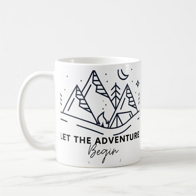 Personalisierte Hochzeitsreise-Camping-Tasse, Gesc Kaffeetasse (Links)