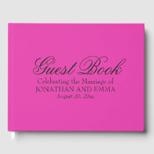 Personalisierte Hochzeitsschrift in Hot Pink Gästebuch